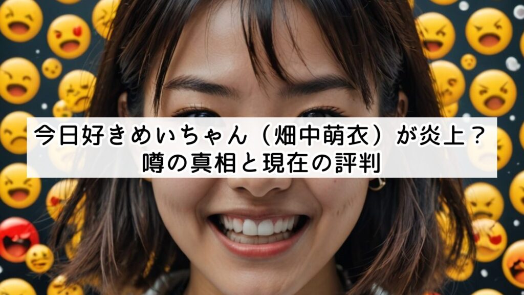 今日好きめいちゃん(畑中萌衣)が炎上?噂の真相と現在の評判