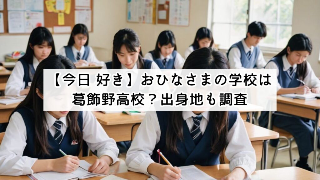 【今日 好き】おひなさまの学校は葛飾野高校?出身地も調査
