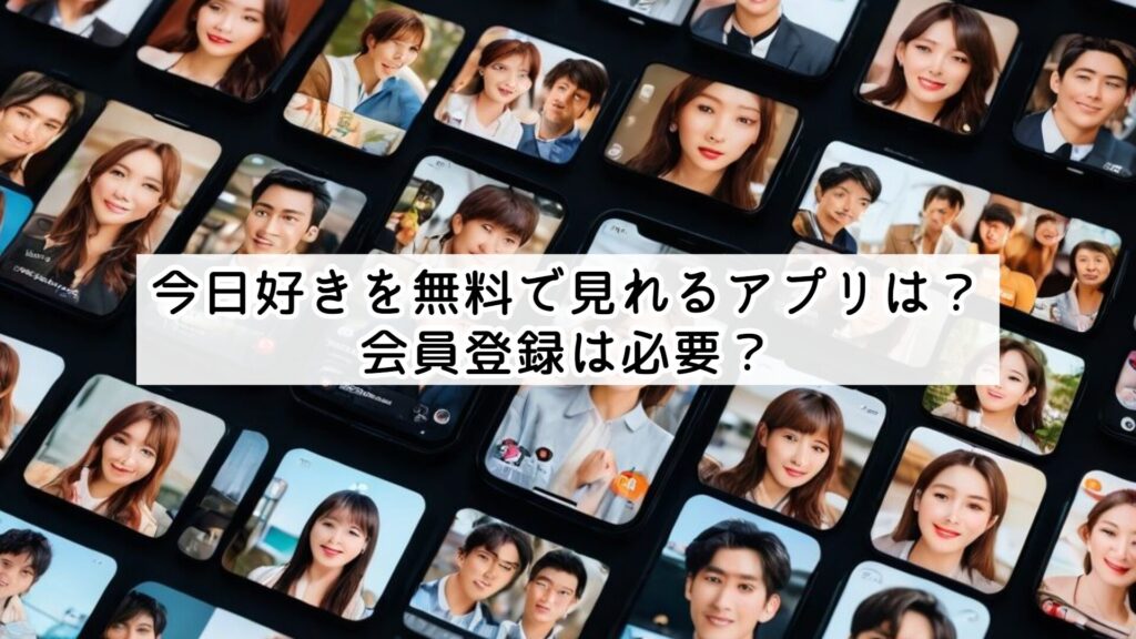 今日好きを無料で見れるアプリは？会員登録は必要？
