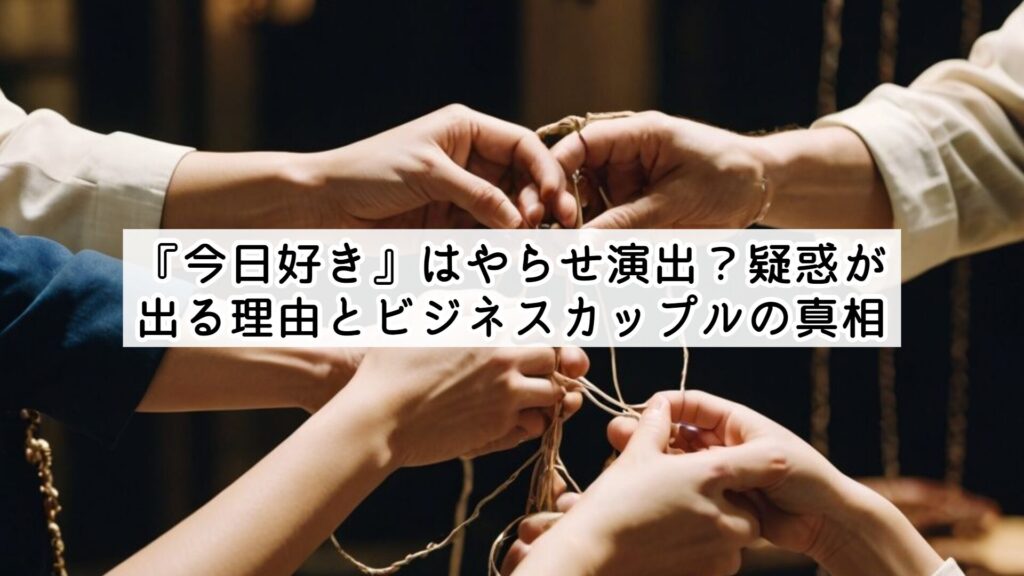 『今日好き』はやらせ演出？疑惑が出る理由とビジネスカップルの真相