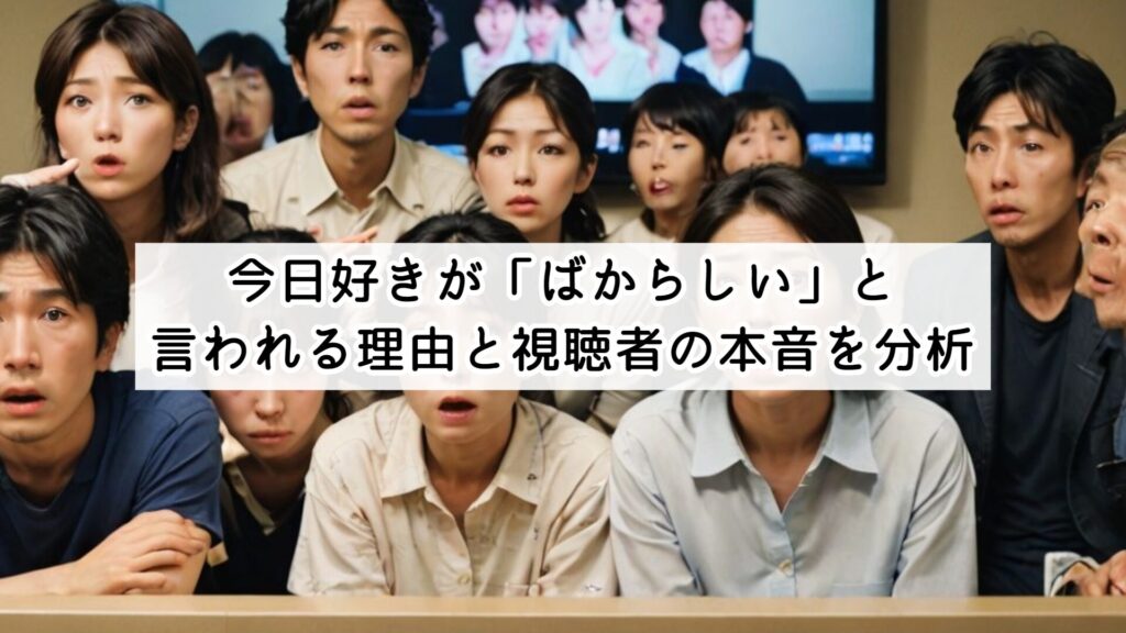 今日好きが「ばからしい」と言われる理由と視聴者の本音を分析