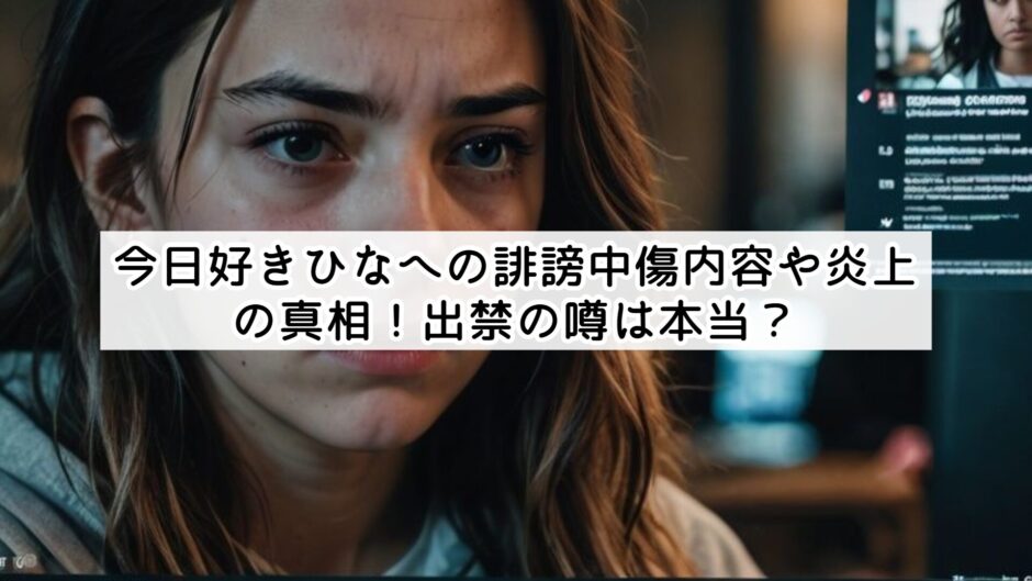 今日好きひなへの誹謗中傷内容や炎上の真相！出禁の噂は本当？