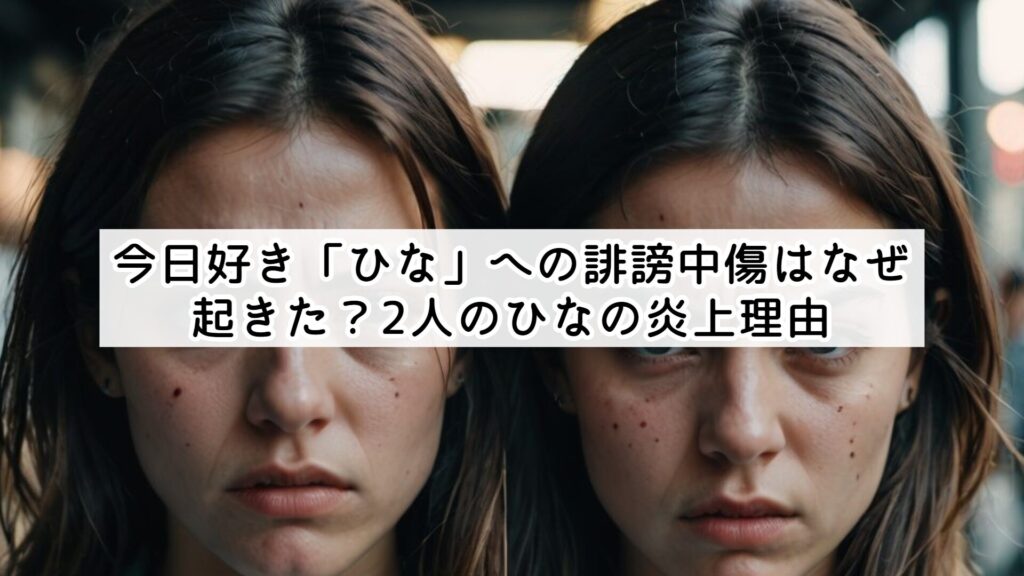 今日好き「ひな」への誹謗中傷はなぜ起きた？2人のひなの炎上理由