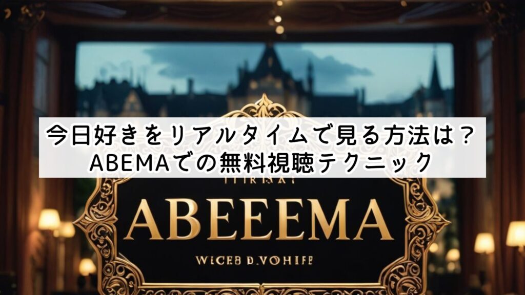 今日好きをリアルタイムで見る方法は？ABEMAでの無料視聴テクニック