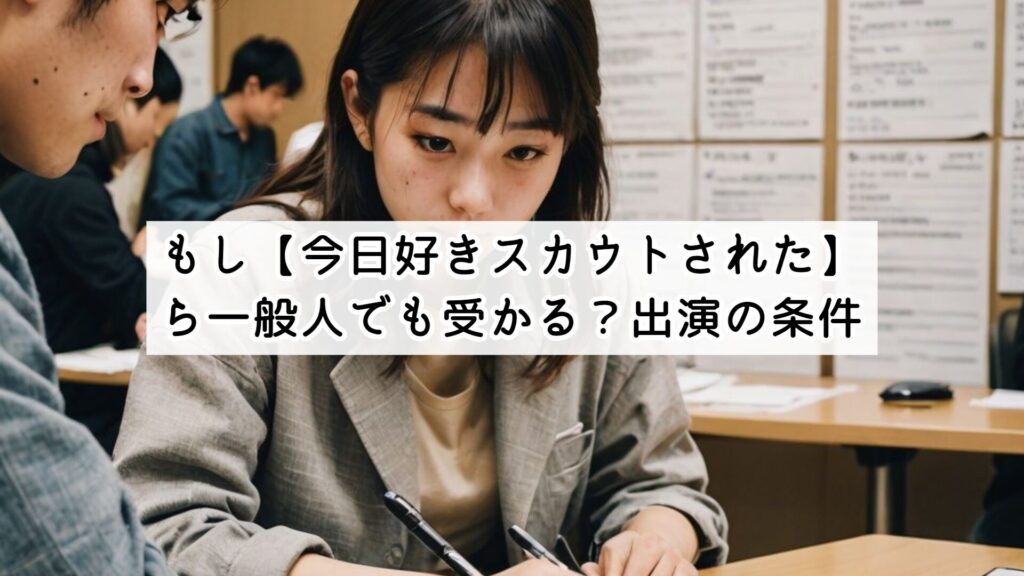 もし【今日好きスカウトされた】ら一般人でも受かる?出演の条件