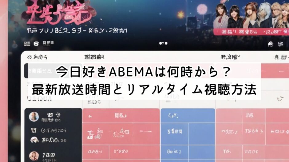 今日好きABEMAは何時から？最新放送時間とリアルタイム視聴方法