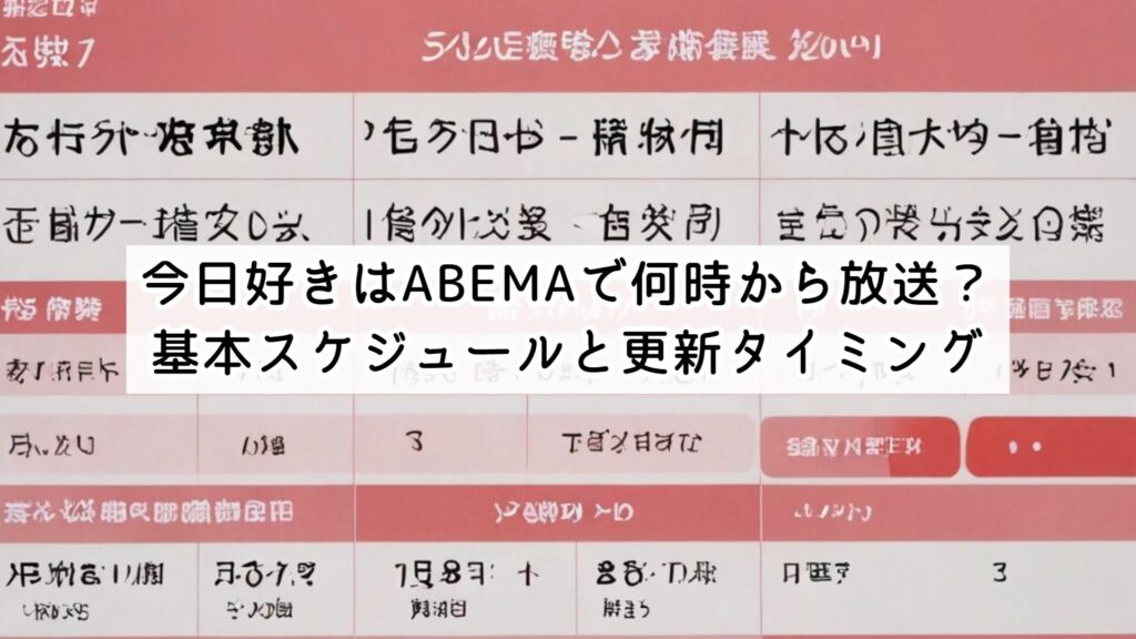 今日好きはABEMAで何時から放送?基本スケジュールと更新タイミング