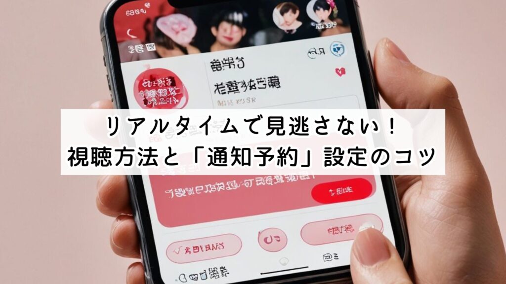 リアルタイムで見逃さない!視聴方法と「通知予約」設定のコツ