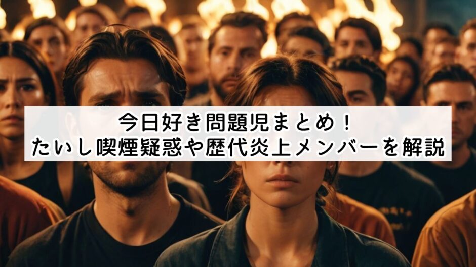 今日好き問題児まとめ！たいし喫煙疑惑や歴代炎上メンバーを解説