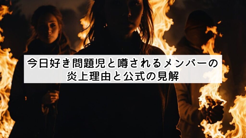 今日好き問題児と噂されるメンバーの炎上理由と公式の見解