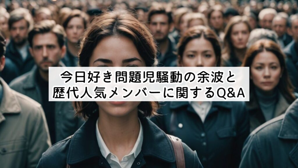 今日好き問題児騒動の余波と歴代人気メンバーに関するQ&A