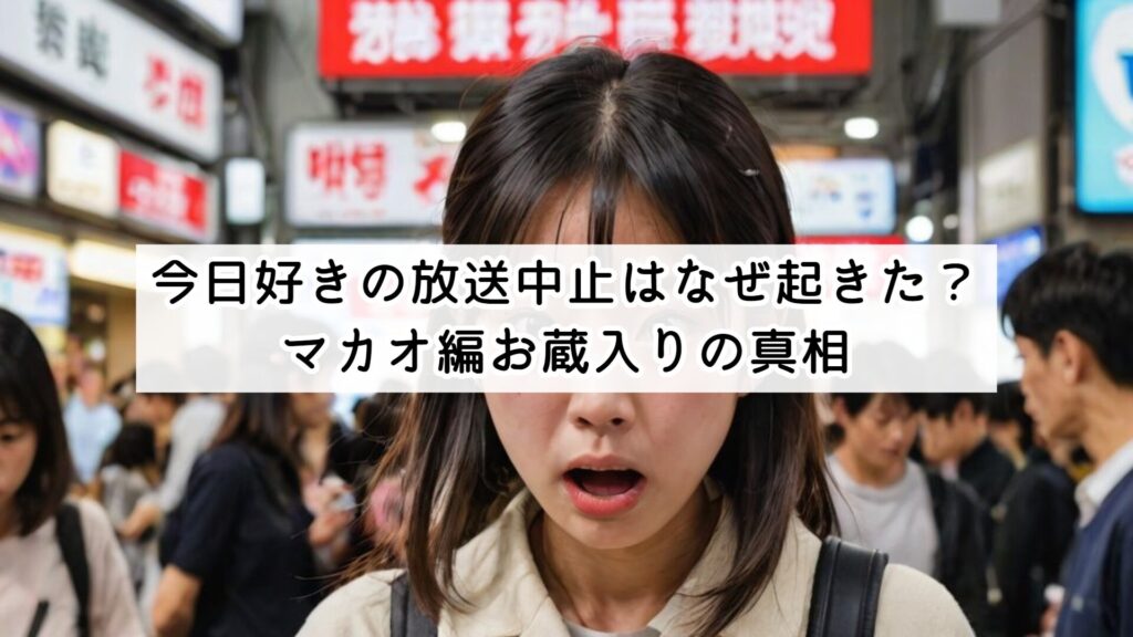 今日好きの放送中止はなぜ起きた？マカオ編お蔵入りの真相