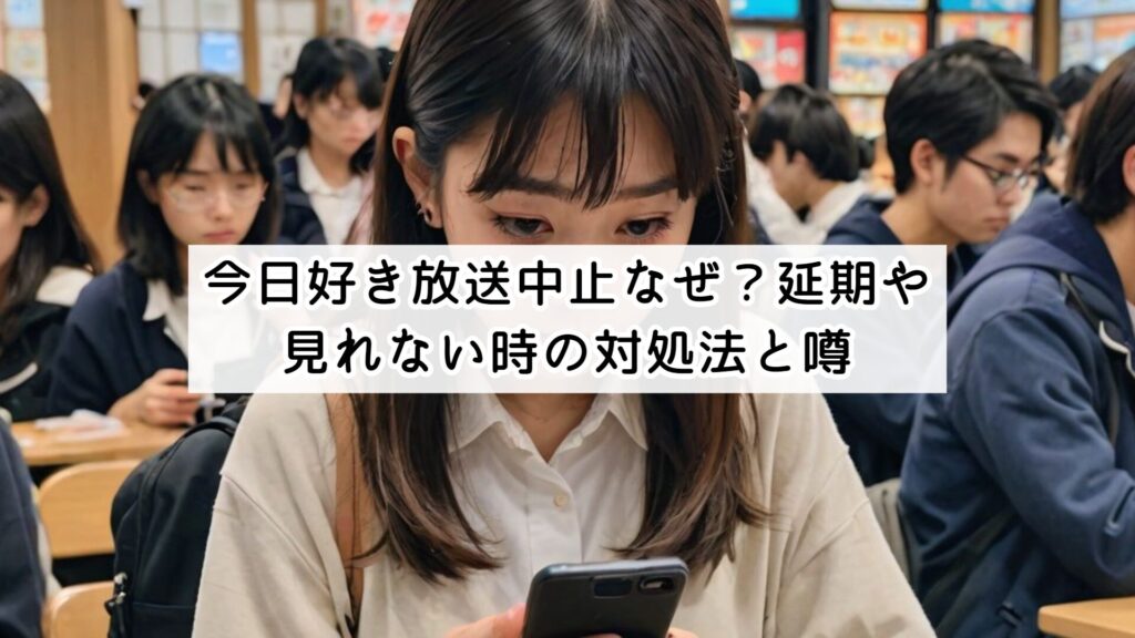 今日好き放送中止なぜ？延期や見れない時の対処法と噂