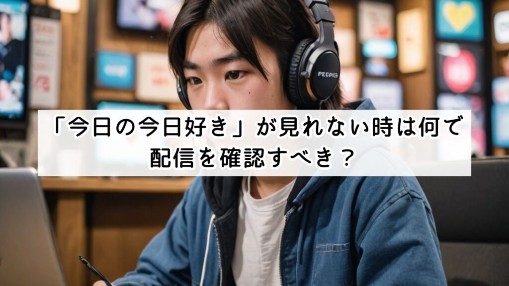 「今日好き」が見れない時は何で配信を確認すべき？