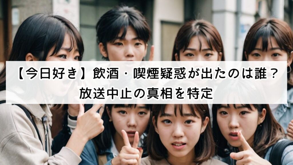 【今日好き】飲酒・喫煙疑惑が出たのは誰?放送中止の真相を特定