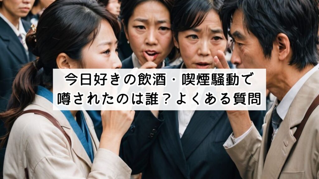 今日好きの飲酒・喫煙騒動で噂されたのは誰?よくある質問