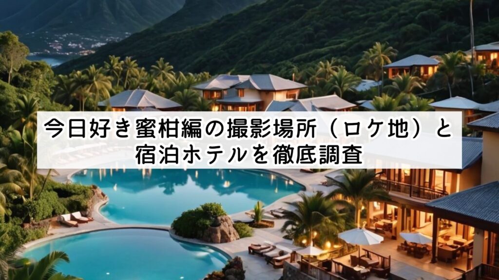 今日好き蜜柑編の撮影場所（ロケ地）と宿泊ホテルを徹底調査