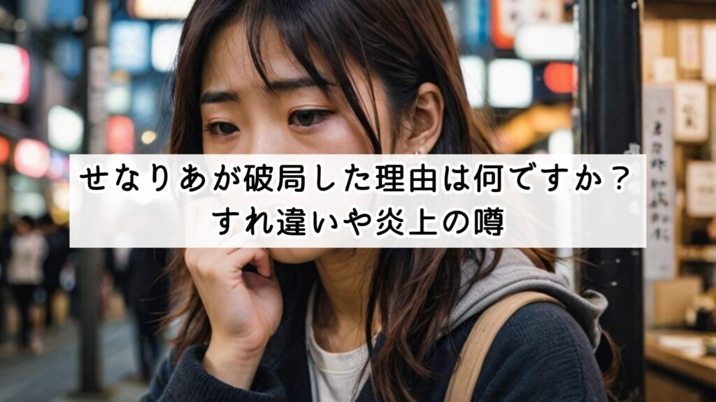 せなりあが破局した理由は何ですか?すれ違いや炎上の噂