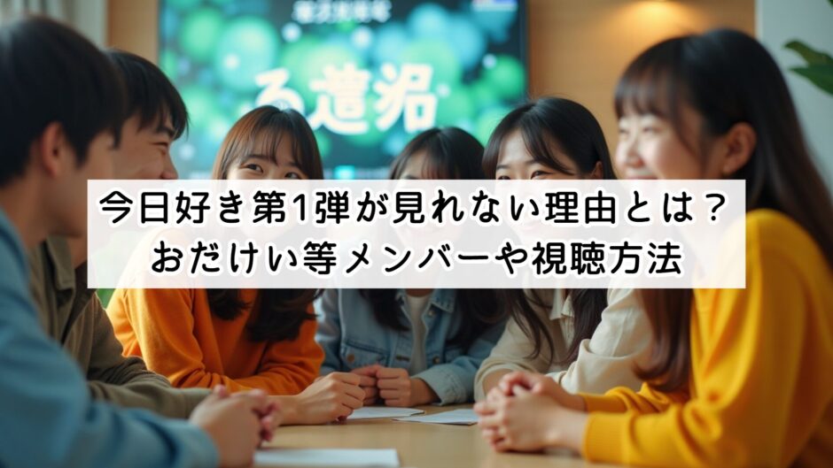 今日好き第1弾が見れない理由とは？おだけい等メンバーや視聴方法
