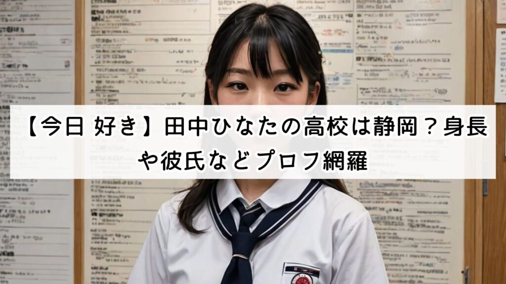 【今日 好き】田中ひなたの高校は静岡？身長や彼氏などプロフ網羅