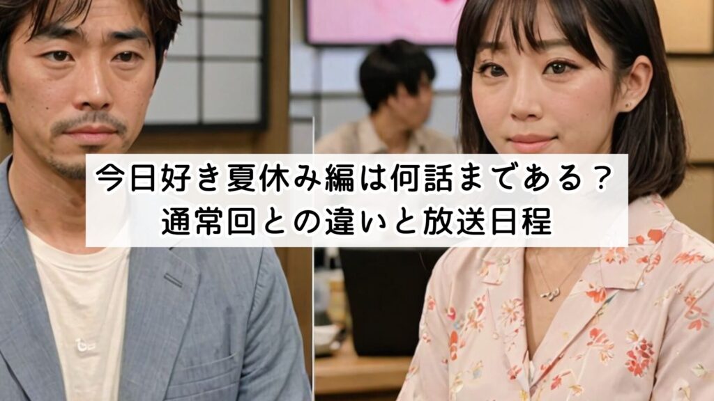 今日好き夏休み編は何話まである？通常回との違いと放送日程
