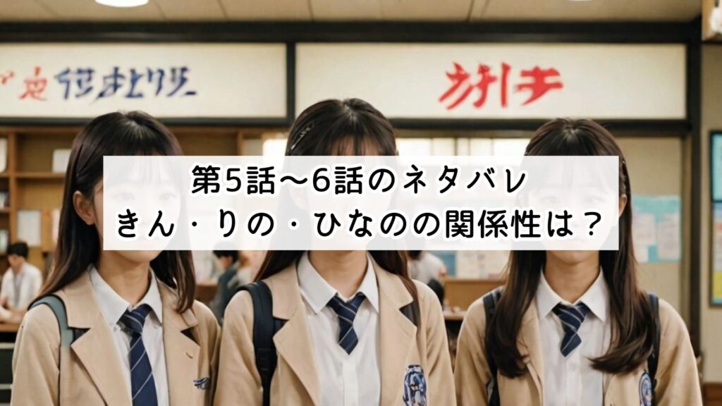 第5話〜6話のネタバレ：きん・りの・ひなのの関係性は？