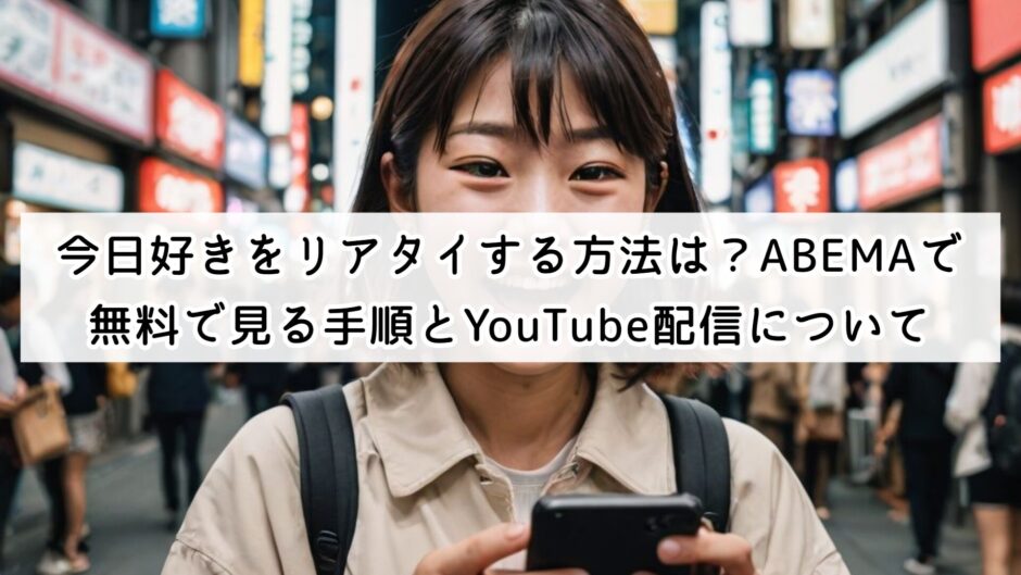 今日好きをリアタイする方法は？ABEMAで無料で見る手順とYouTube配信について