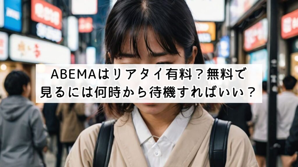 ABEMAはリアタイ有料?無料で見るには何時から待機すればいい?