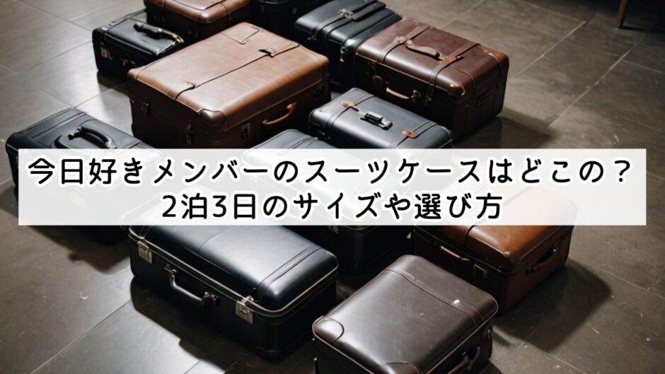 今日好きメンバーのスーツケースはどこの？2泊3日のサイズや選び方