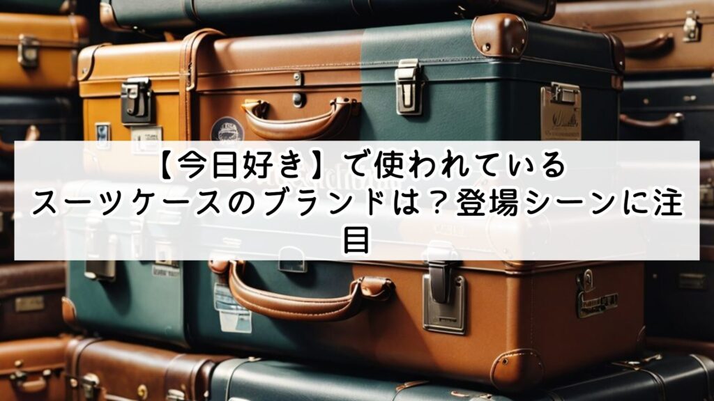 【今日好き】で使われているスーツケースのブランドは？登場シーンに注目