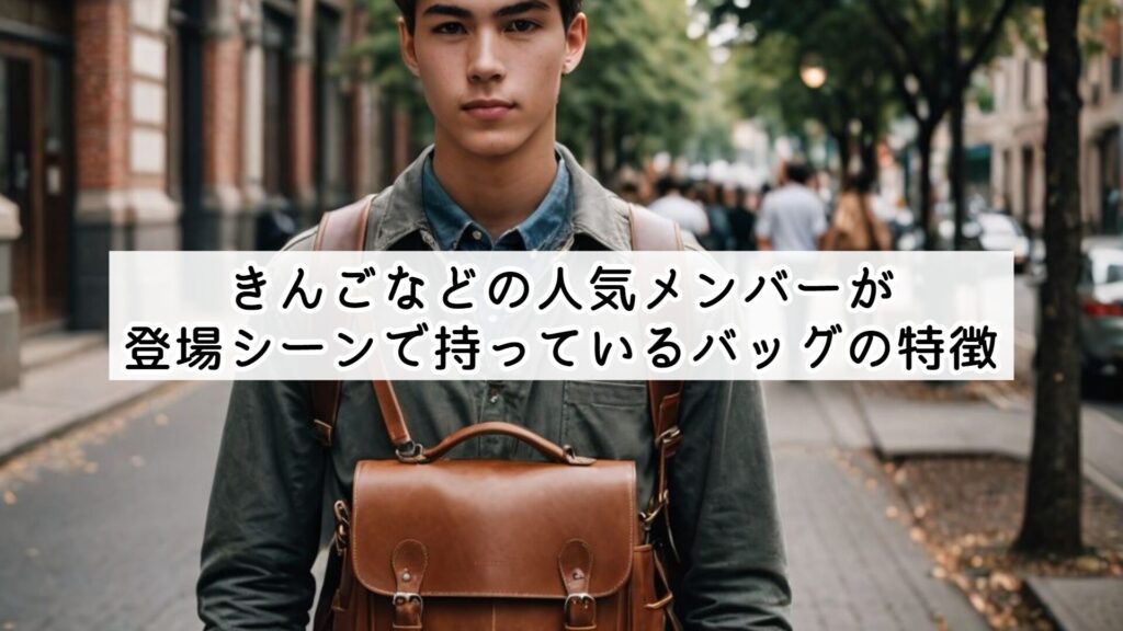 きんごなどの人気メンバーが登場シーンで持っているバッグの特徴