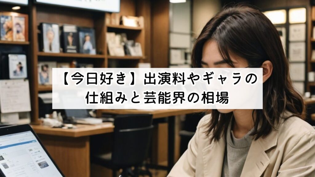 【今日好き】出演料やギャラの仕組みと芸能界の相場