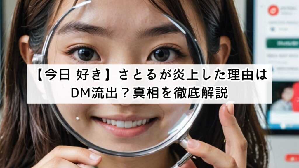 【今日 好き】さとるが炎上した理由はDM流出?真相を徹底解説