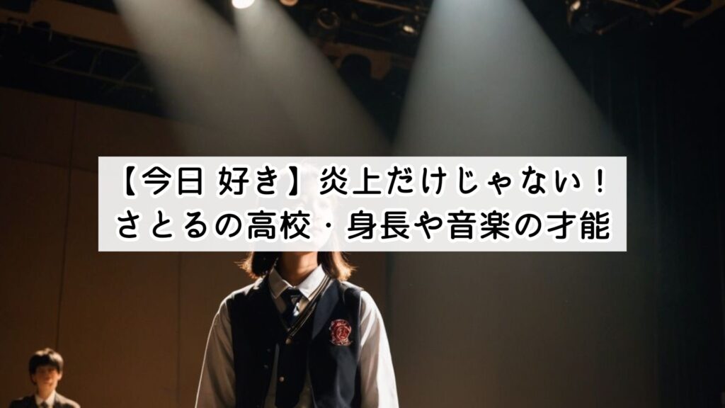 【今日 好き】炎上だけじゃない!さとるの高校・身長や音楽の才能