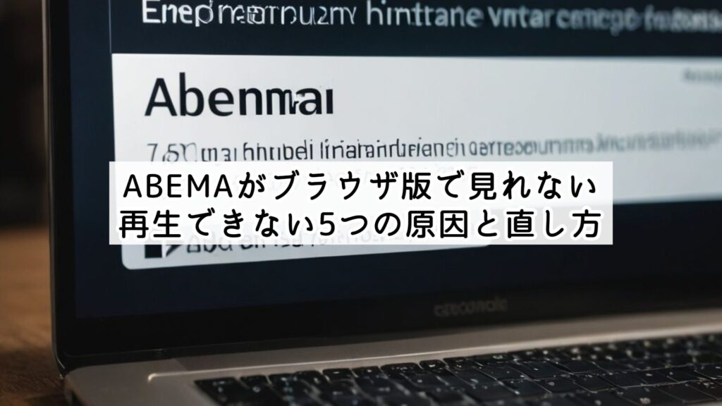 ABEMAがブラウザ版で見れない・再生できない5つの原因と直し方