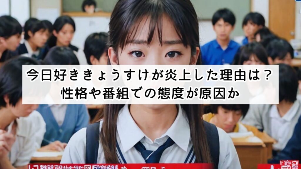 今日好ききょうすけが炎上した理由は？性格や番組での態度が原因か