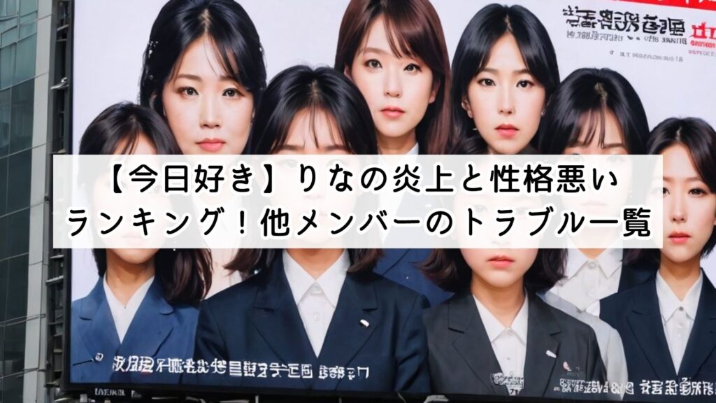 【今日好き】りなの炎上と性格悪いランキング!他メンバーのトラブル一覧