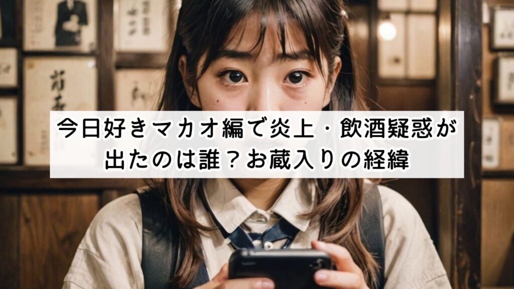 今日好きマカオ編で炎上・飲酒疑惑が出たのは誰？お蔵入りの経緯