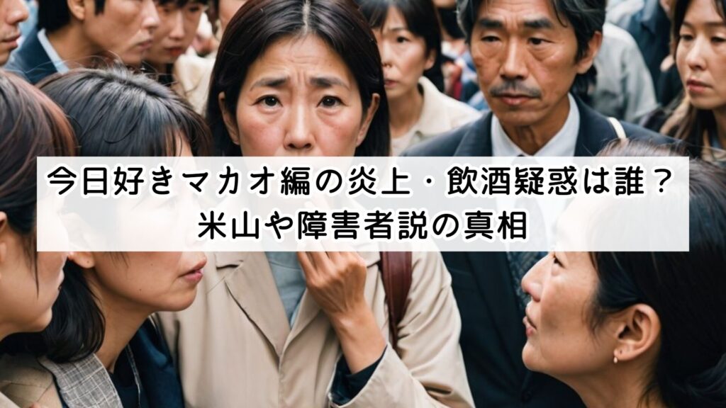 今日好きマカオ編の炎上・飲酒疑惑は誰？米山や障害者説の真相