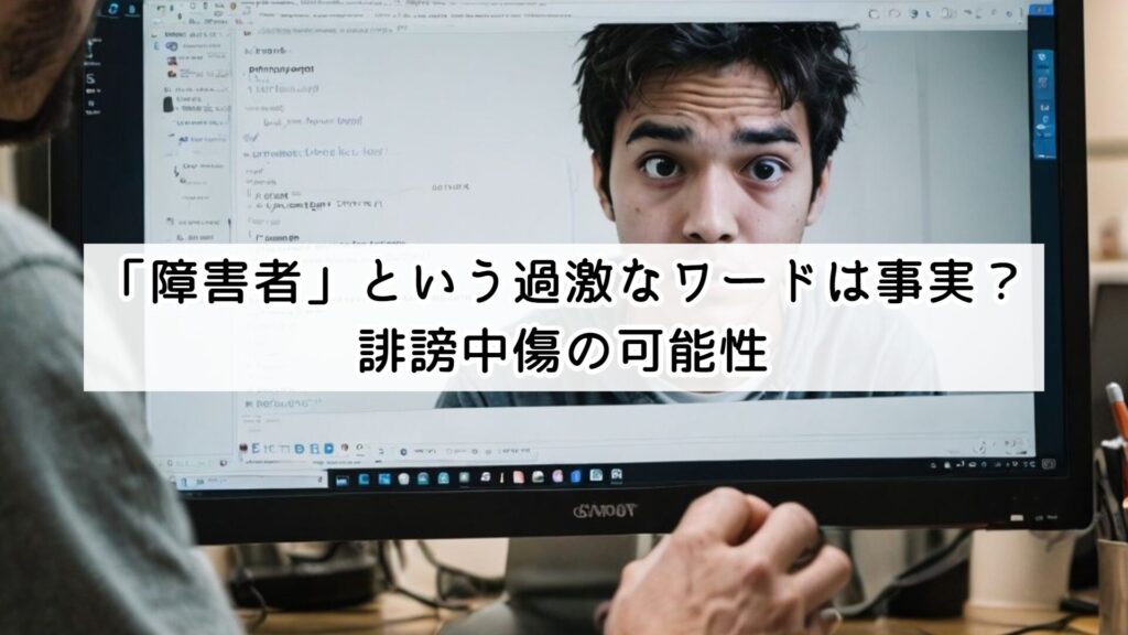 「障害者」という過激なワードは事実？誹謗中傷の可能性